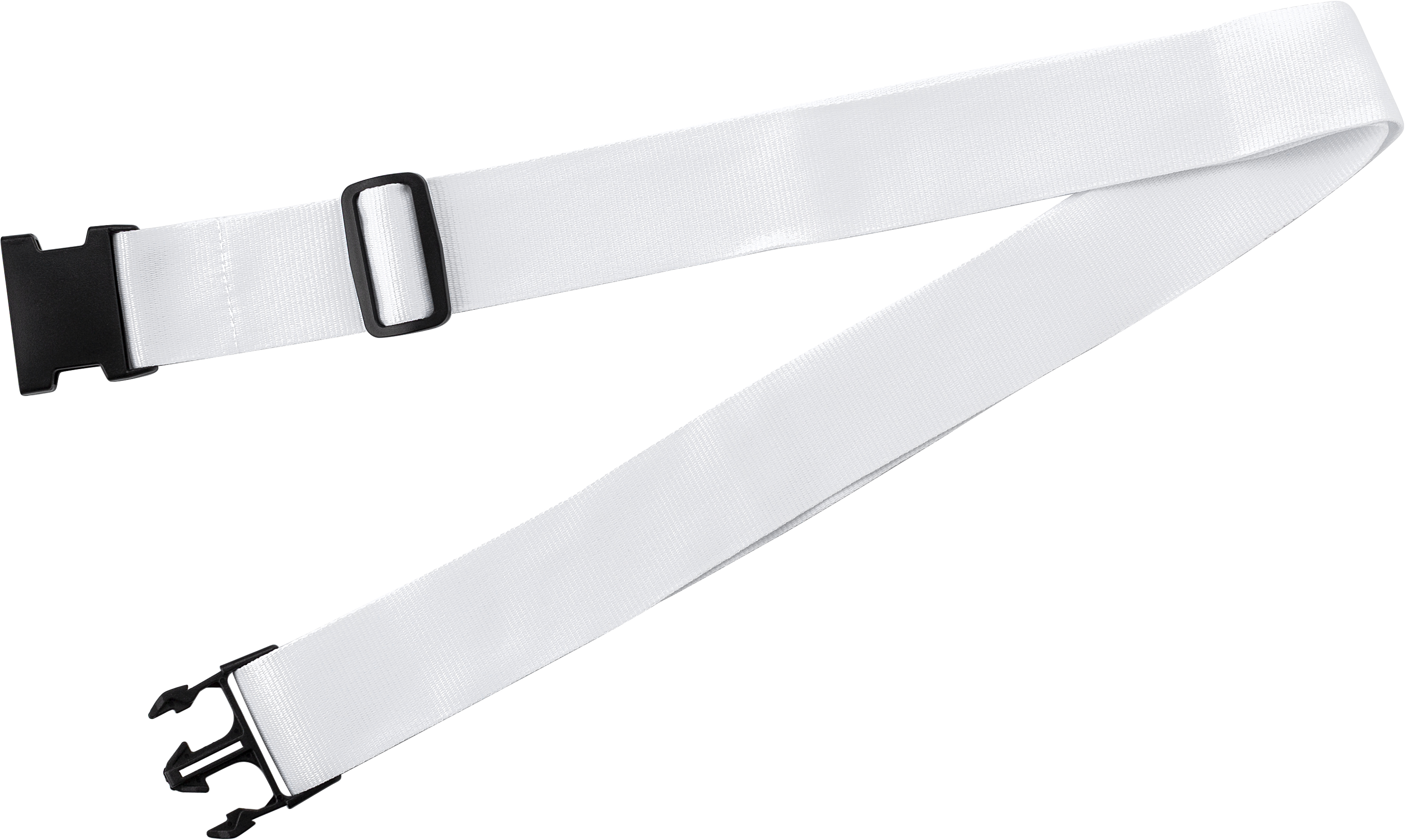 white luggage strap